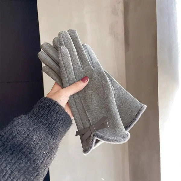 Camille Garnier Elegant Bow Winter Gloves