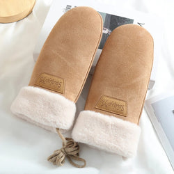 Camille Garnier Faux Suede Fleece Mittens