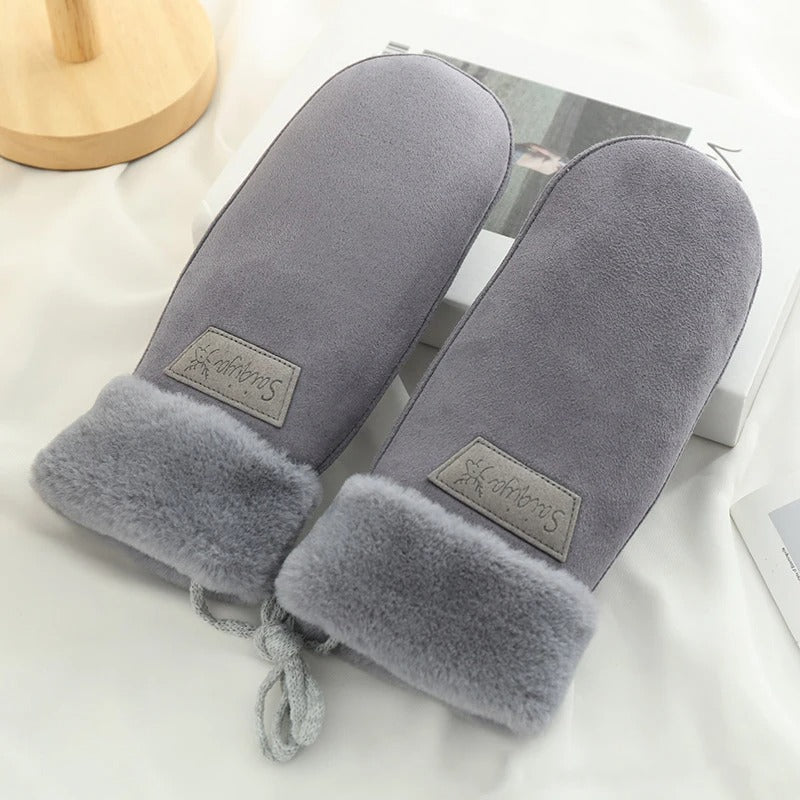 Camille Garnier Faux Suede Fleece Mittens